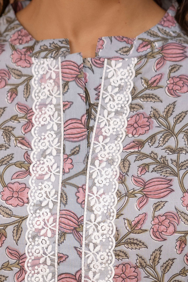 Meher Printed Kurti & Pant Set