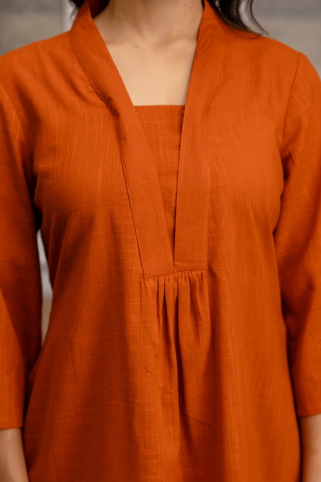 Rangrez Rust Slub Co-ord Set